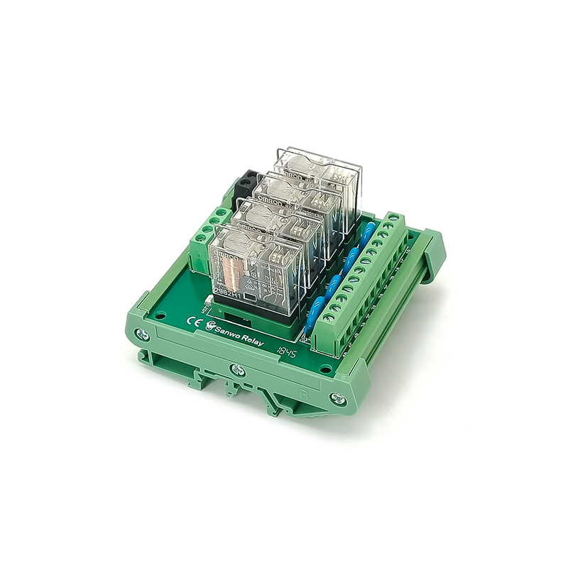 Elecbee TKG2R-1E-K424 4 Channel Relay Module PLC Amplification Board Controller With Indicator Light DC 24V