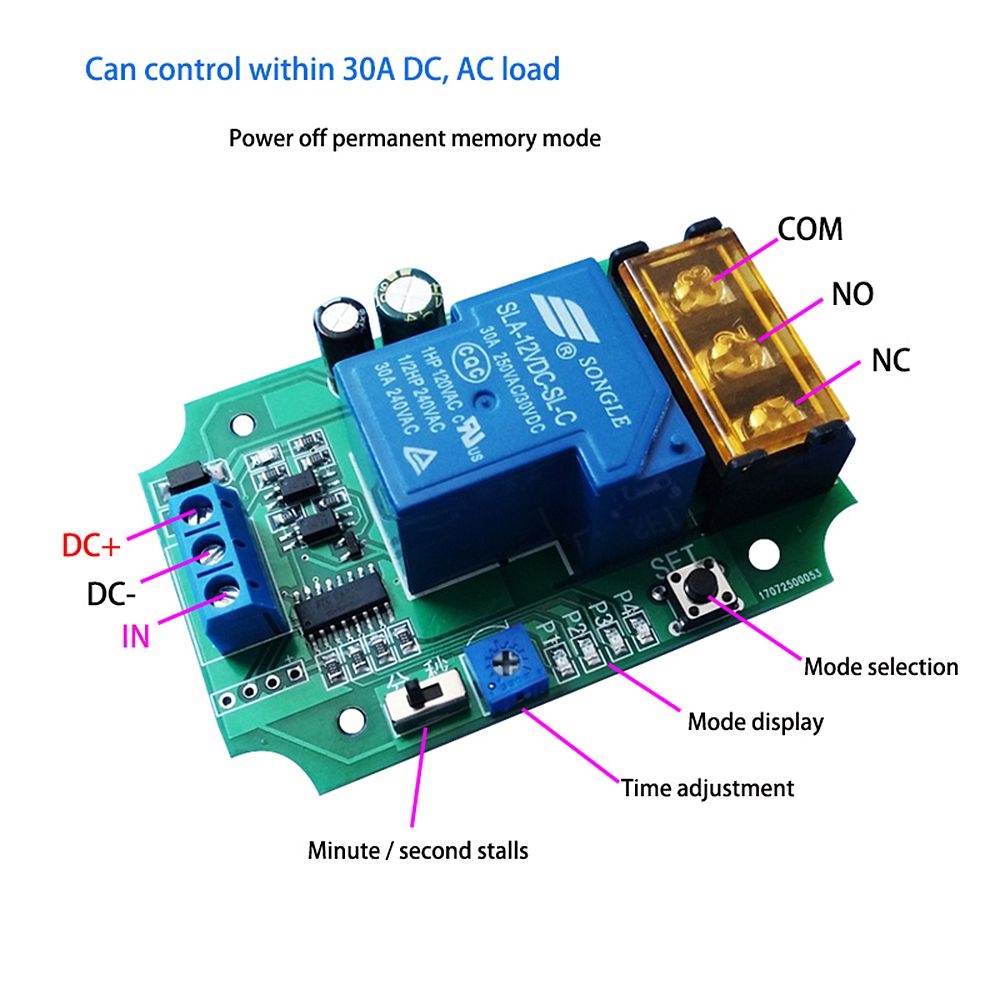 YYLOCK-2-5V12V24V-High-Power-Relay-Module-Self-locking-Power-off-Delay-On-Off-Pulse-Signal-Relay-1623630