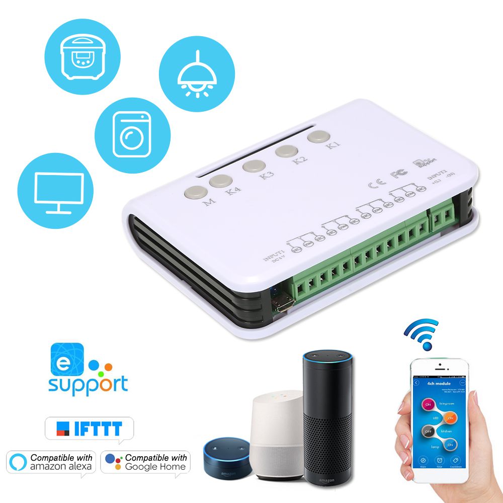 4 Channel Smart Remote Control Wireless Switch Universal Module DC 5V ...