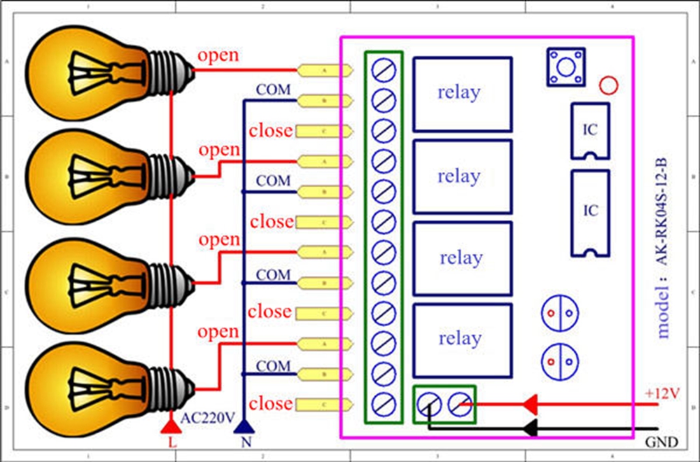 433MHz-DC-12V-Learning-Type-Four-Way-Wireless-Remote-Control-Switch-4CH-Channel-Relay-Control-Module-1337455
