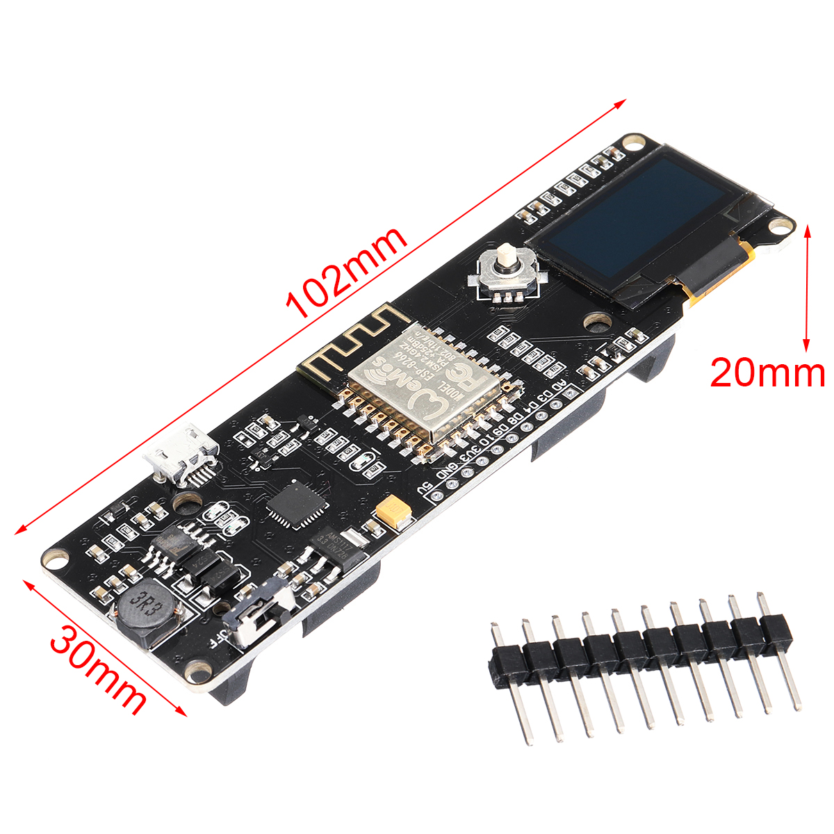 Geekcreit-D1-ESP-Wroom-02-Motherboard-ESP8266-Mini-WiFi-NodeMCU-Module-ESP826618650-Battery096-OLED-1224577