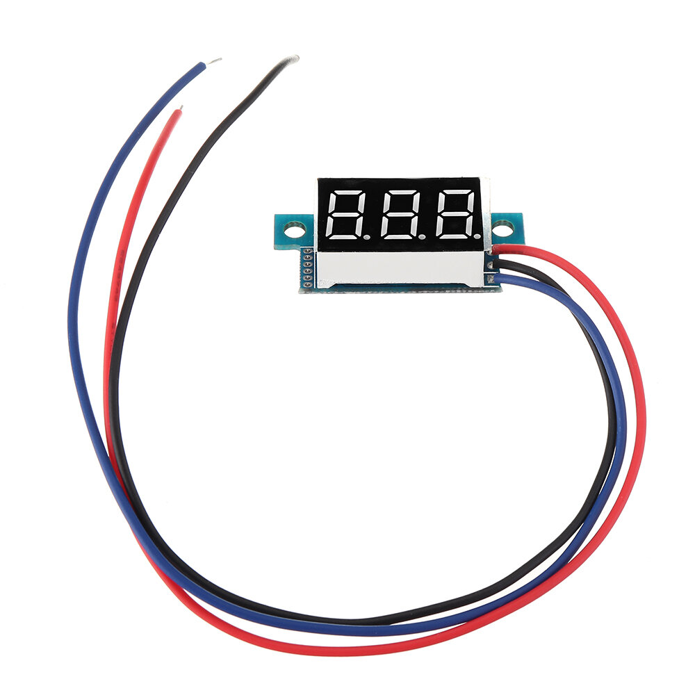 Elecbee 5Pcs DC 0-2000V 0.36 Inch Mini Digital Volt Meter Voltage Tester 3 Wire Digital Volt Indicator Car Voltmeter
