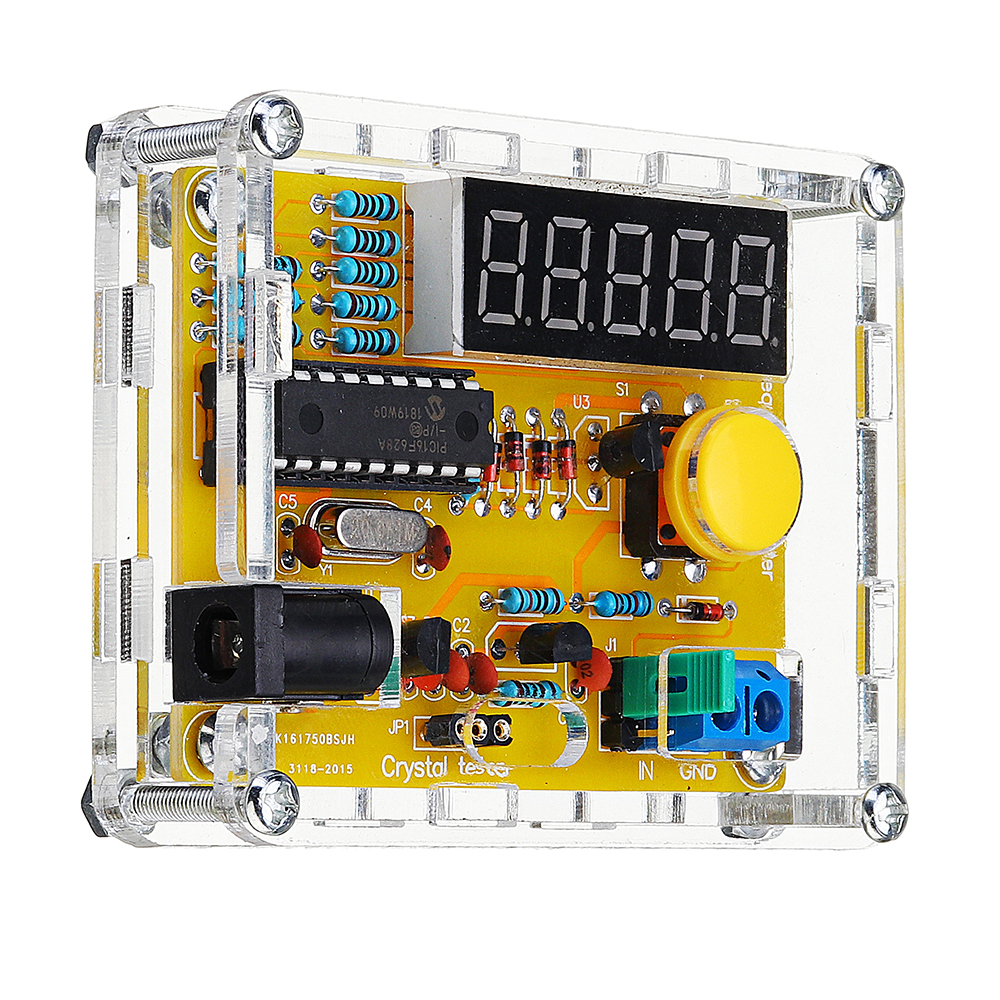 thumbnail interactive-video image 1 of DIY Crystal Oscillator Tester Kit – 1Hz To 50MHz Frequency Counter Meter With Yellow Case 1 of 4