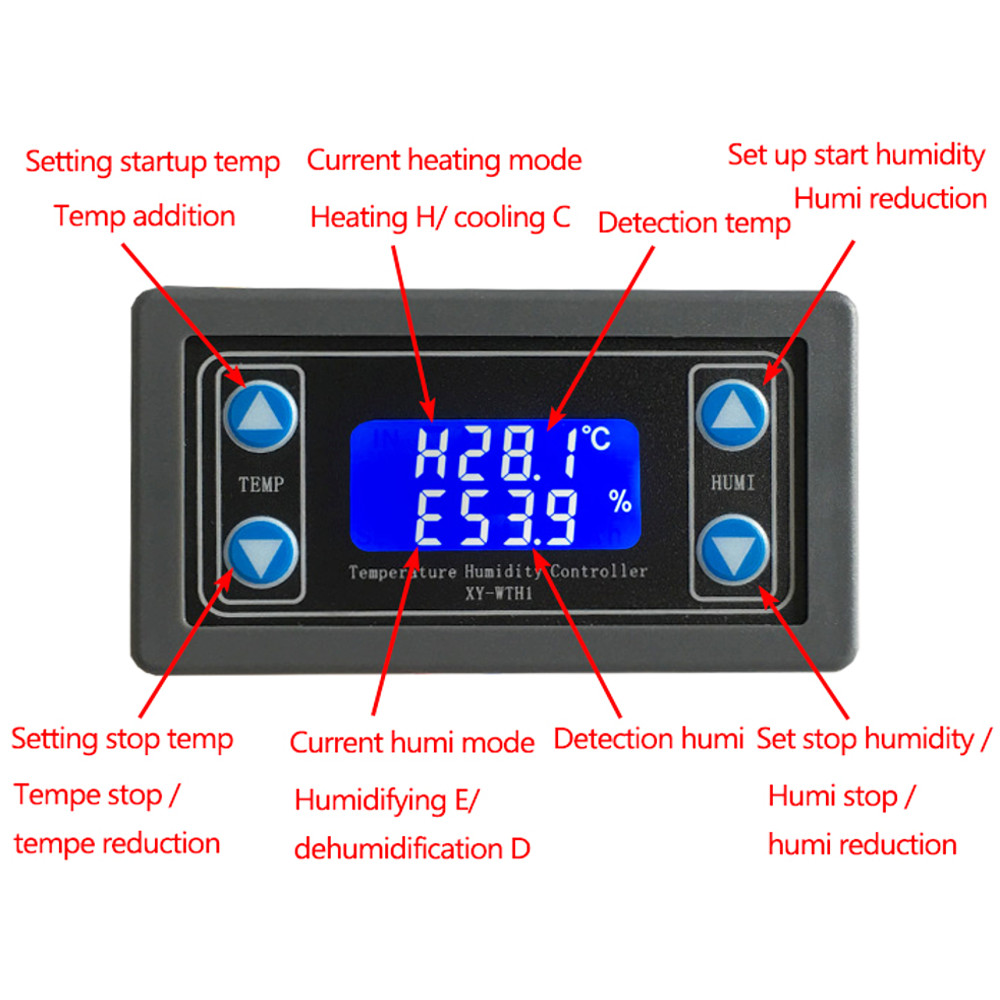 XY-WTH1-DC-6-30V-Temperature-and-Humidity-Controller-Module-Wet-Control-Switch-Constant-Sensor-Dual--1476976