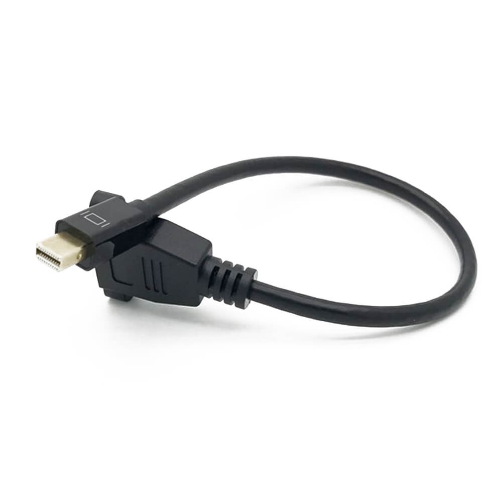 Elecbee Mini Displayport to Female Displayport MDP Male to DP with screw lock Cable 0.3 meters