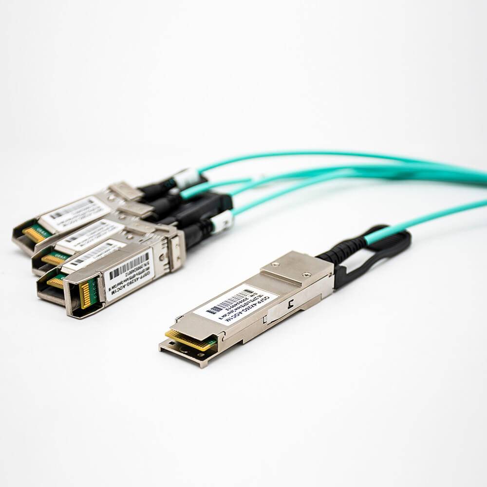Elecbee Active Optical Cable Transceiver AOC 100Gbps QSFP28 to 4 SFP28 Optical Module