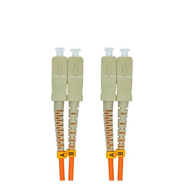 Elecbee Fiber Optic Cable 62.5/125 SC to SC Duplex OM1 Multimode Jumper Optical Patch Cord 3M
