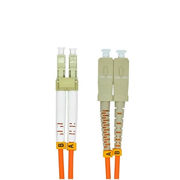 Elecbee Fiber Optic Cable Assembly 3Meter LC to SC Duplex 50/125μm OM2 Multi-mode Jumper Optical Patch Cord