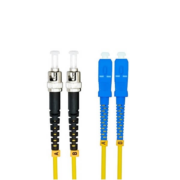 Elecbee Fiber Jumper Cable Manufactures 3Meter SC to ST Duplex 9/125μm OS2 Single-mode Jumper Optical Patch Cord