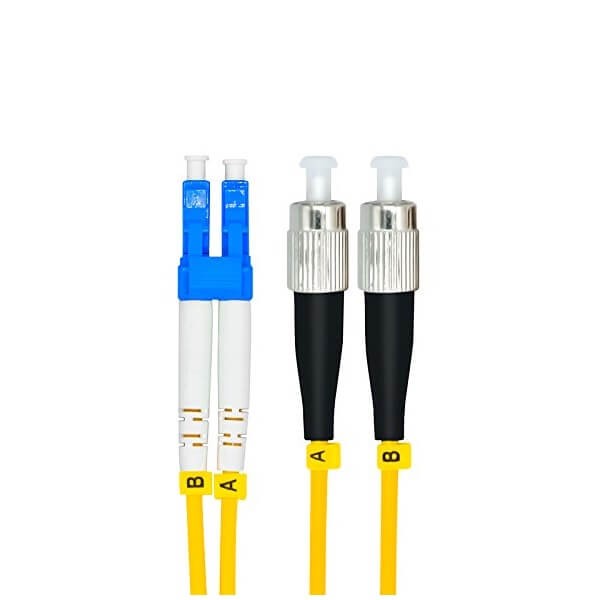 Elecbee Fiber Optic Cable for Lighting LC to FC Duplex 9/125μm OS2 Single-mode Jumper Optical Patch Cord 3M