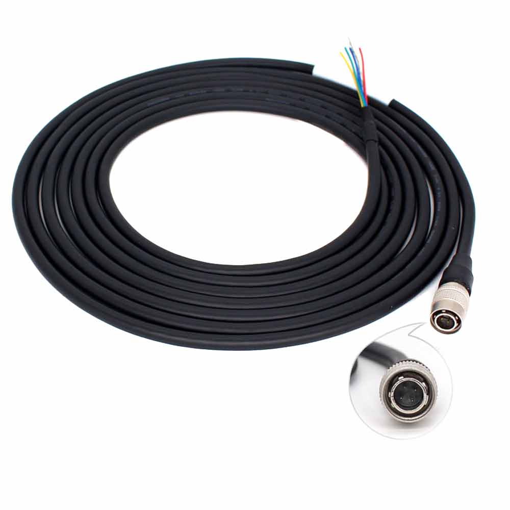 Elecbee Shielded Hirose 4-Core Industrial Camera Trigger Cable HR10A-7P-4P 4-Core IO Cable with Male Power Cable 1 Meter