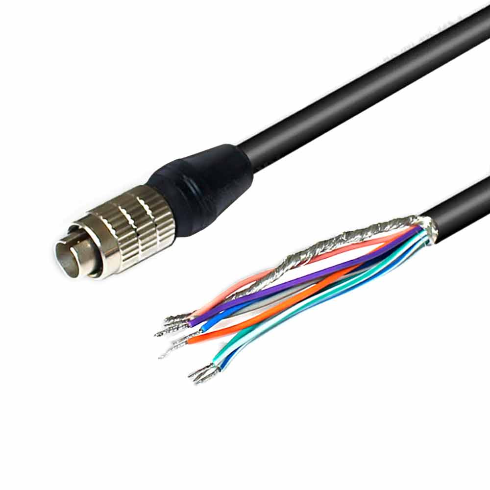 Elecbee 12V 2A Power Adapter Compatible with HR25-7TP-8P Hirose 8-Core Male GigE CCD Industrial Camera - 2meter IO Cable