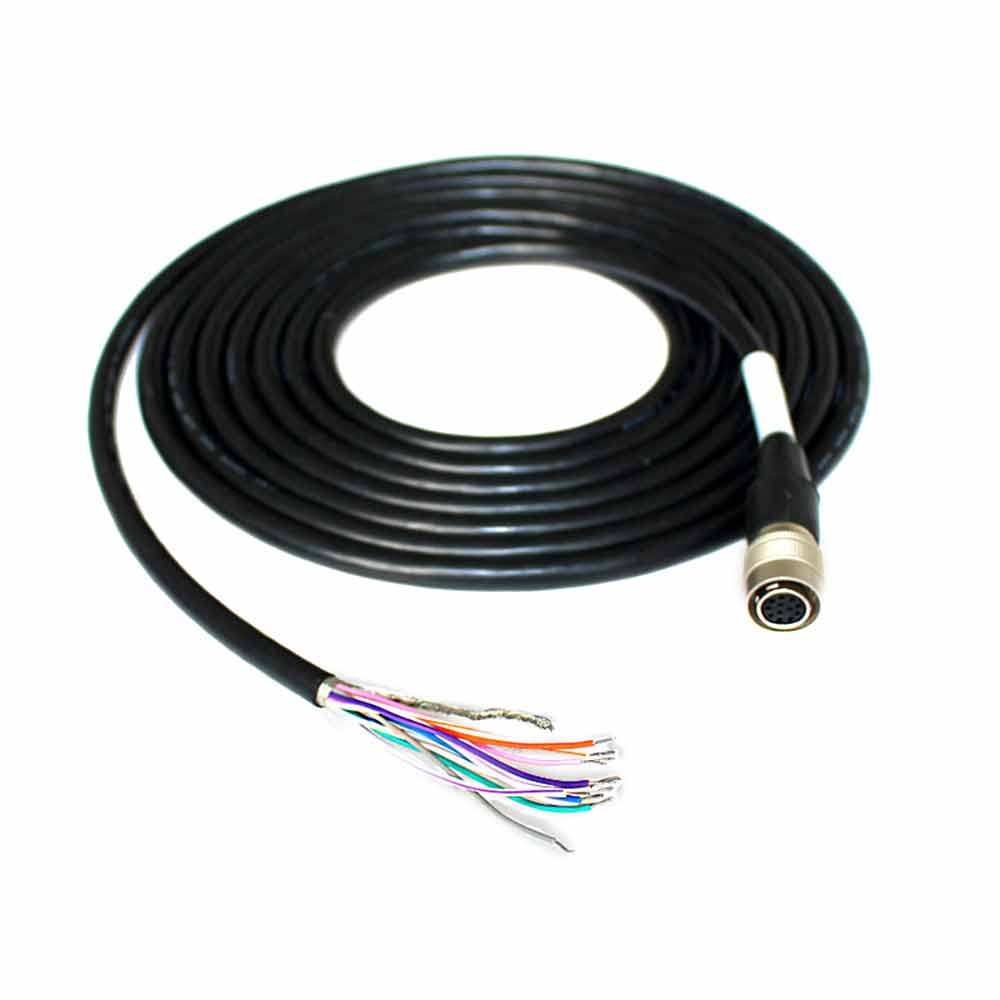 Elecbee 12-Core IO Trigger Cable for Industrial Cameras - Compatible with HR10A-10P-12S Hirose Cable with Power Adapter - 1 Meter Length