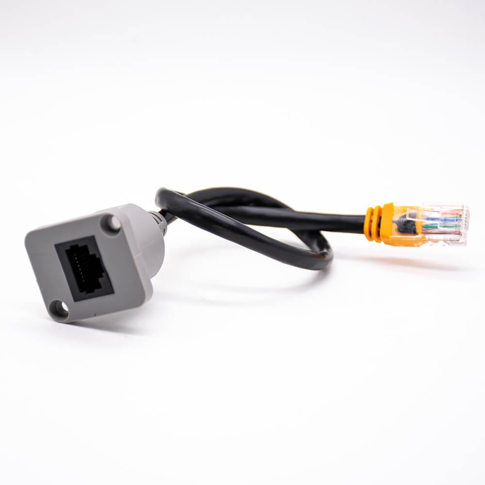 Elecbee Network Cable Length RJ45 30CM Ethernet Cat5 Panel Mount Female to Male Extension Cable