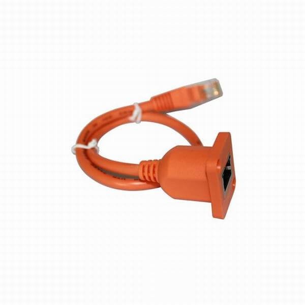 Elecbee Panel Mount RJ45 Extension Cable Female 30CM With LEDS Shield to Male Plug Adapter Connector