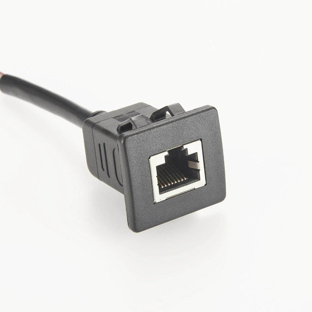 Elecbee RJ45 CAT 5e Panel Mount Snap In Fast Speed Cat5e Ethernet Network Extension Cable 1 Meter