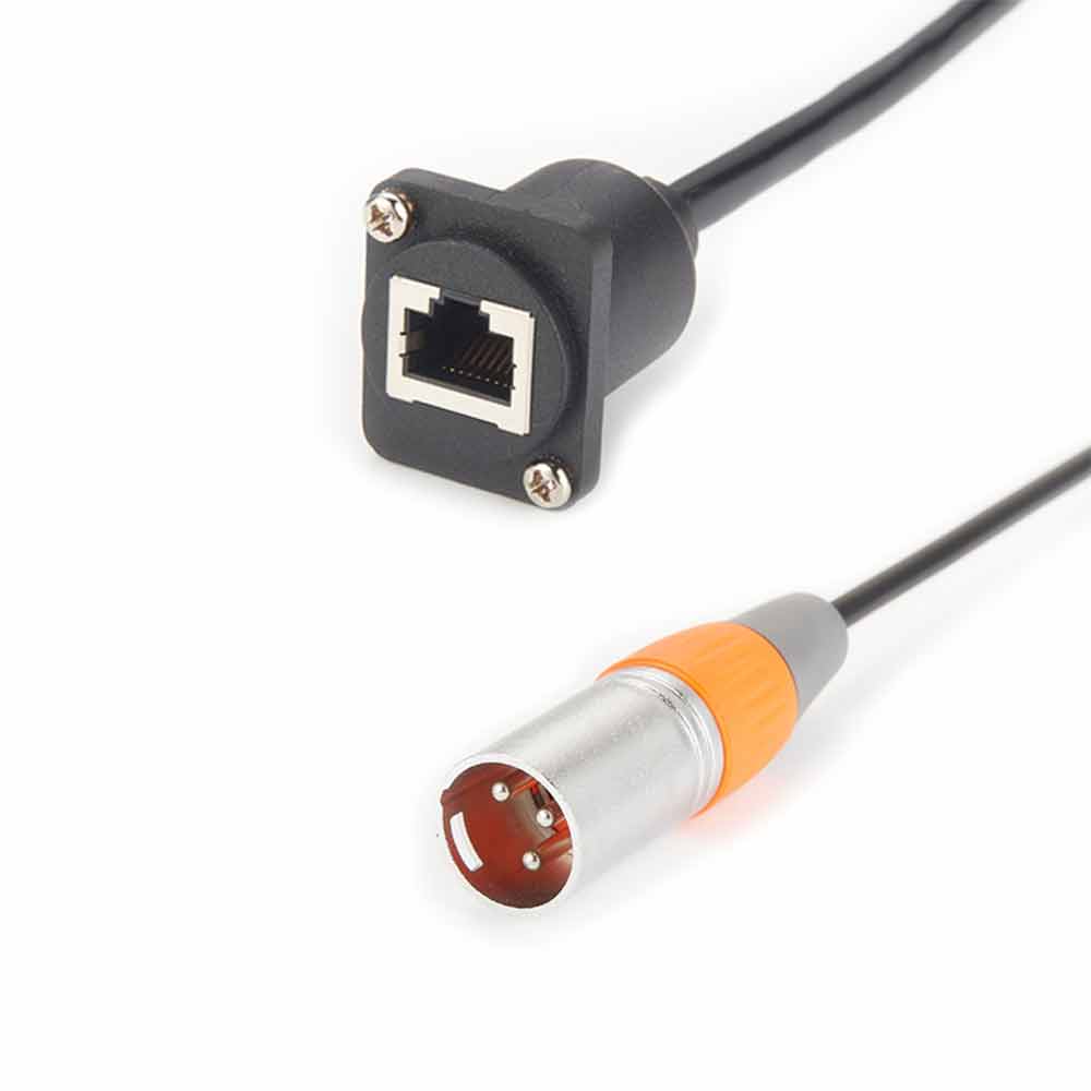Elecbee XLR TO RJ45 Panel-Mount Extension Cable