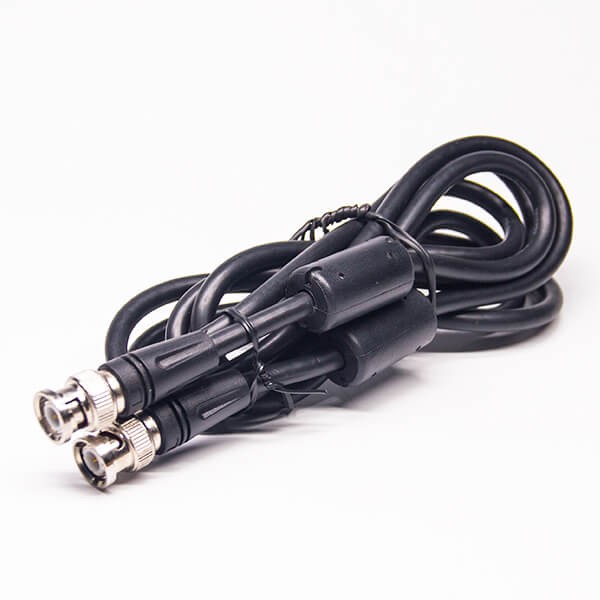 Elecbee 10pcs BNC Power Cable RG58 2M Molded with Magnet Ring Plug to Plug