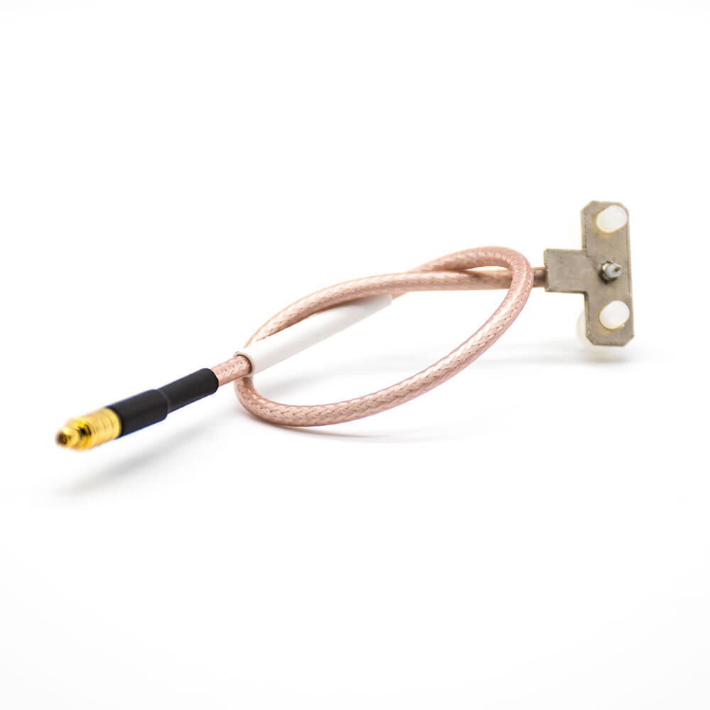 Elecbee MMCX Connector Male 180 Degree Extended PTFE Cable 19 CM