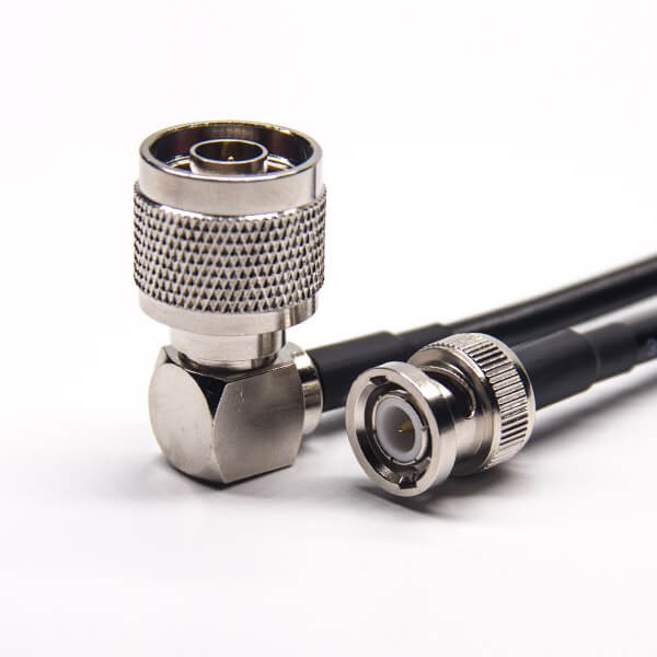Elecbee 20pcs RF Coaxial Cable Assembly BNC Straight Male to N Type Right Angled Male with RG223 RG5