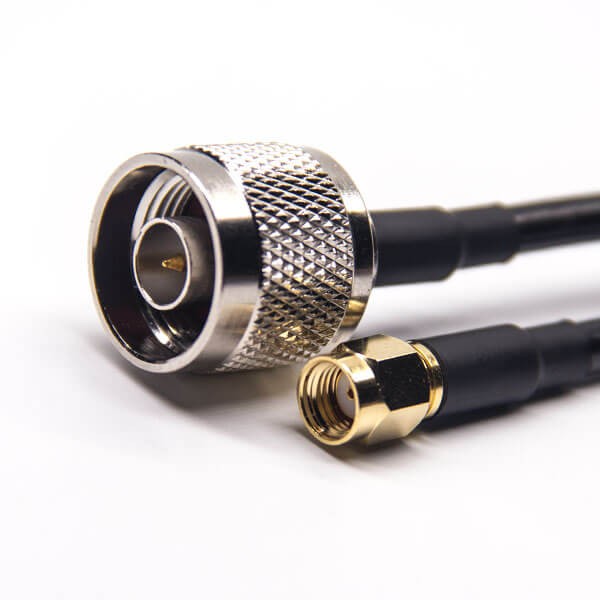 Elecbee 20pcs N Type Cable Connectors Straight Male to SMA Male RP Cable with RG58