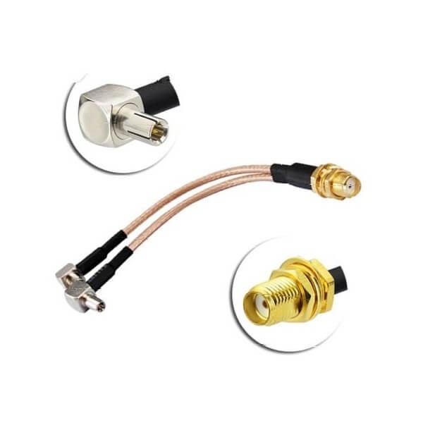 Elecbee 20pcs RF Cable with SMA Connector Female to Dual TS9 Male 4G LTE Antenna Adapter Splitter Cable RG316 10cm