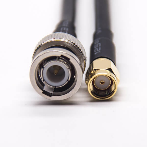 Elecbee 20pcs RF Cables Assembly BNC 180 Degree Male to SMA Male RP Straight with RG233 RG58