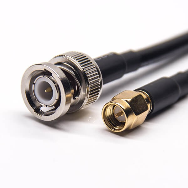 Elecbee 20pcs RF Cables BNC Male 180 Degree to SMA Male Straight Coaxial Cable with RG223 RG58