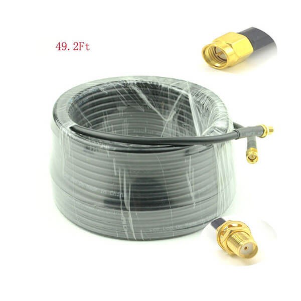 Elecbee 20pcs SMA Cable Extension 15Meter(49.2 Ft) RG58 with SMA Male to SMA Female Connector