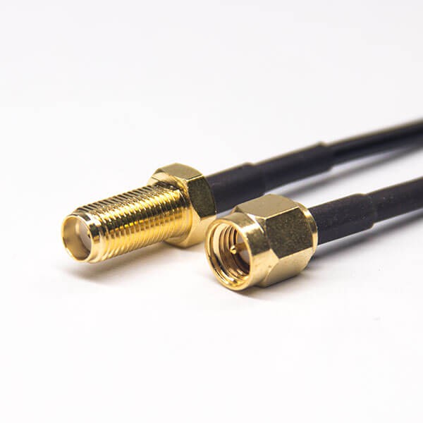 Elecbee SMA Male to SMA Female Extension Cable 180 Degree Connector for RG174 Cable 1M