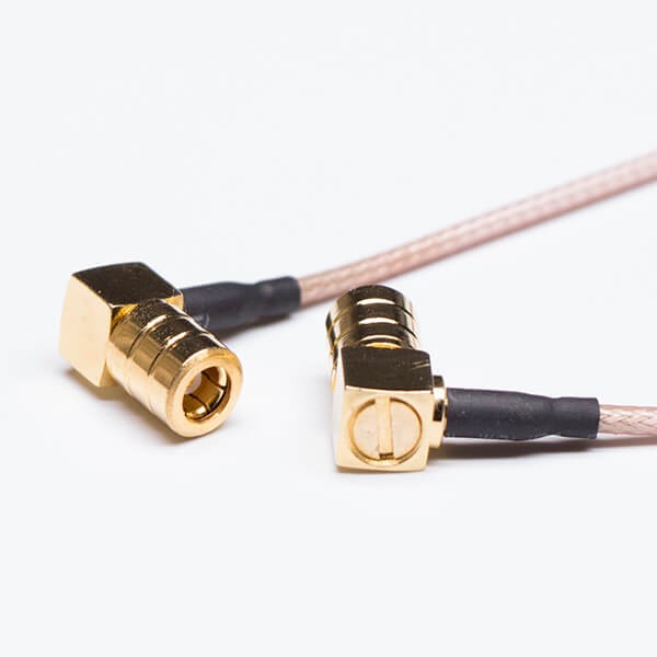 Elecbee 20pcs SMB Coaxial Cable Assembly Male Right Angled to Brown RG316 Cable