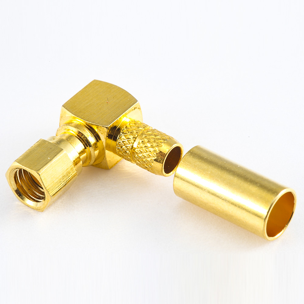 Elecbee SMC Elbow Connector Female Crimp LMR200 for Cable 50 Ω