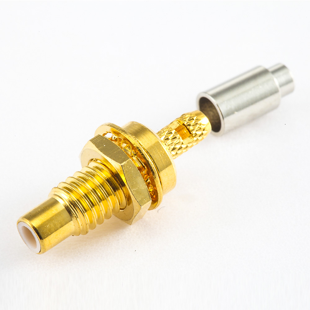 Elecbee SMC Bulkhead Connector Male Straight Cable Crimp Type RG174/RG316