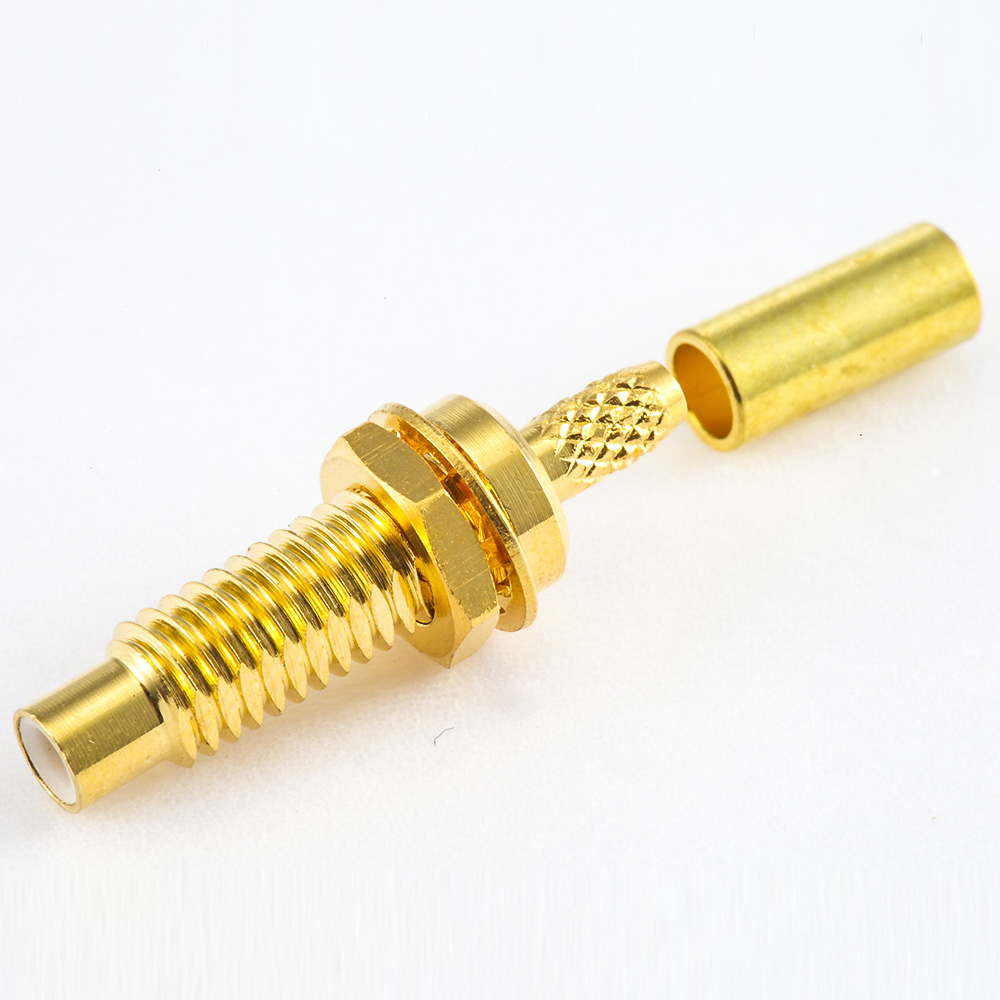 Elecbee SMC Male Connector Straight Panel Mount Bulkhead Crimp for RG174/RG316 Cable
