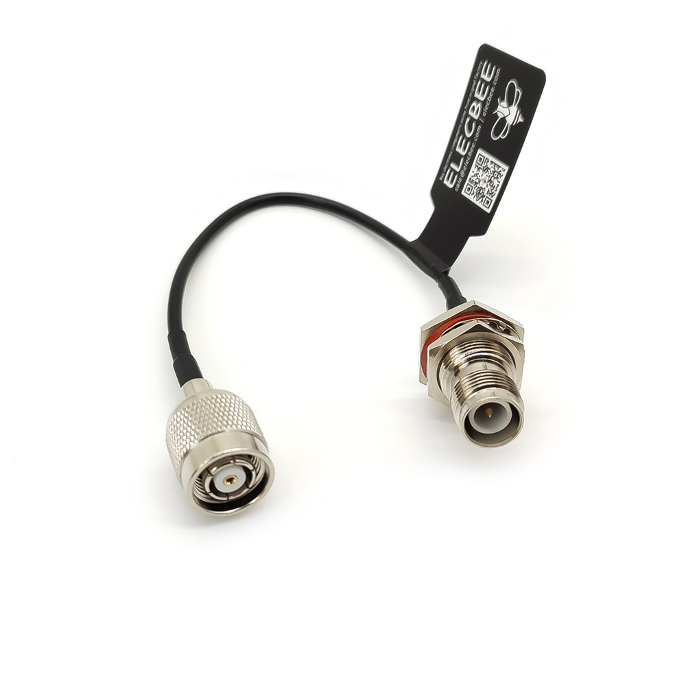 Elecbee TNC Jumper Cable with RP TNC Male to Female Bulkhead Adapter RF Coaxial Cable RG174 15CM