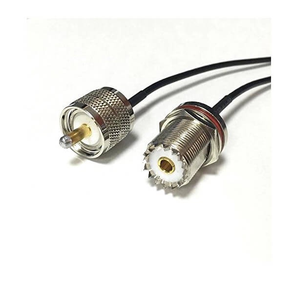 Elecbee RF Cable Jack UHF SO239 to UHF male PL259 Pigtail Cable RG174 20cm