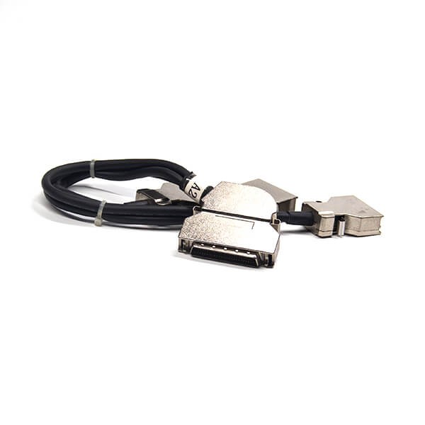 Elecbee Male to Male SCSI Cable 1 M HPDB 50 Pin Right Angle to 20 Pin Straight Latch Lock Conncetor