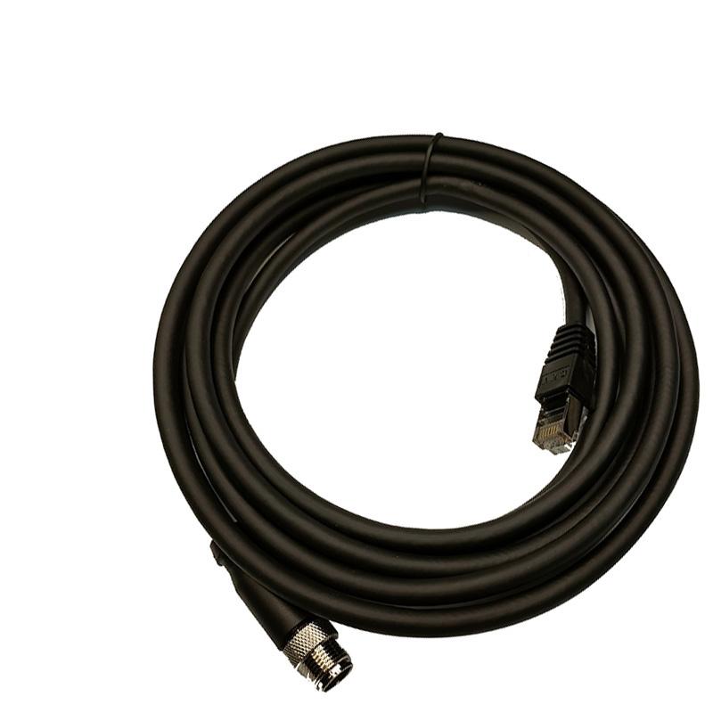 Elecbee M12 A-coded 8Pin  to RJ45 Male Industrial Network Cable Gigabit Ethernet interface Cat5 3m