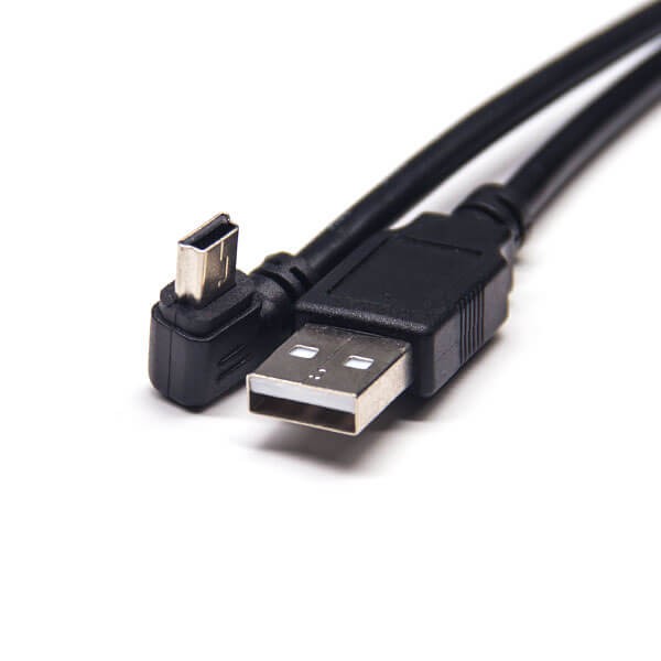 Elecbee 20pcs 90 Degree Mini USB Cable to Type A Straight Male Connector 1M Extension Cable
