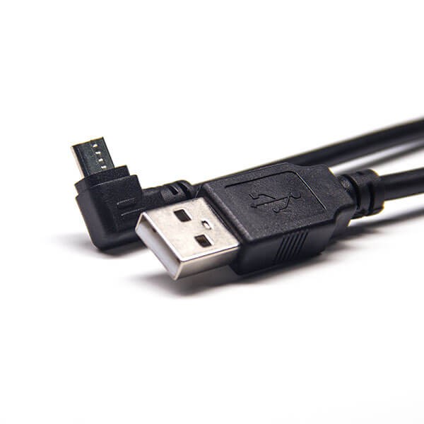 Elecbee 20pcs Short Right Angle Micro USB Cable 1M to USB A Male Cable OTG