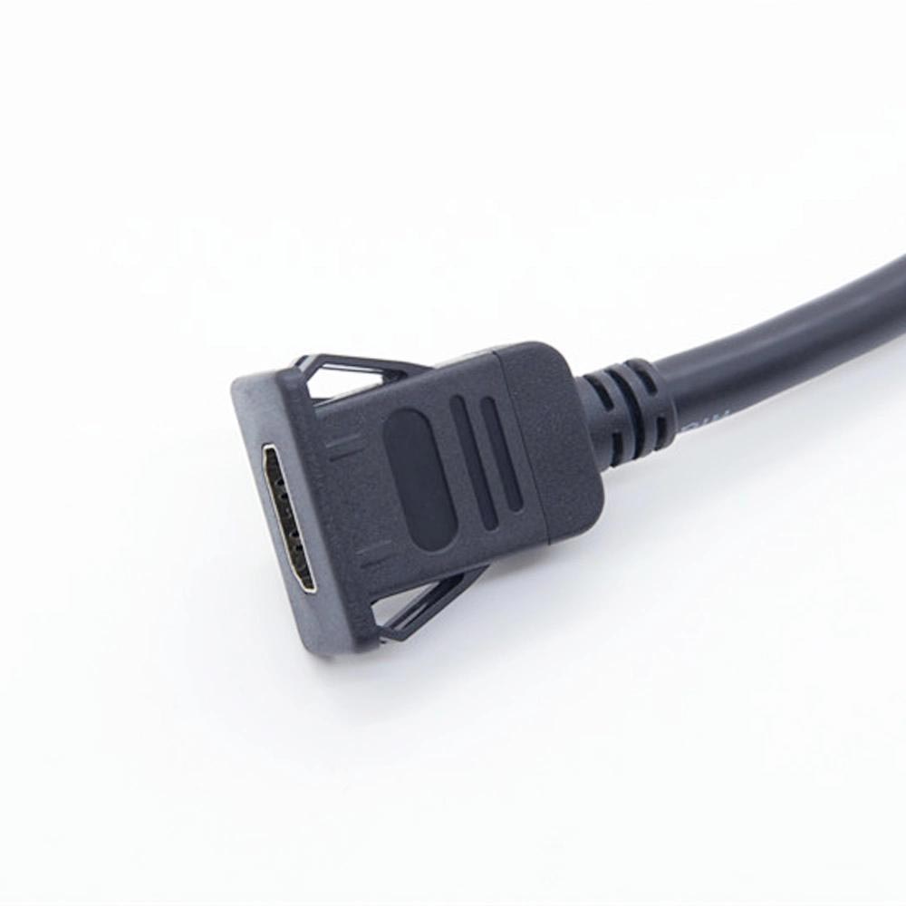 Elecbee Snap-In Panel Mount High Definition Multimedia Interface 2.0 Male to Female Extension Cable Buckle Square Dashboard Flush Embedd 30CM