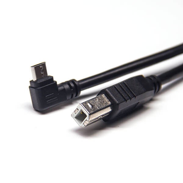 Elecbee 20pcs USB Cable Micro USB to USB B Left Angle to Straight Double Male Plugs