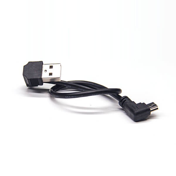 Elecbee 20pcs USB Type A Male Down Angle to Mini USB Male Left Angle