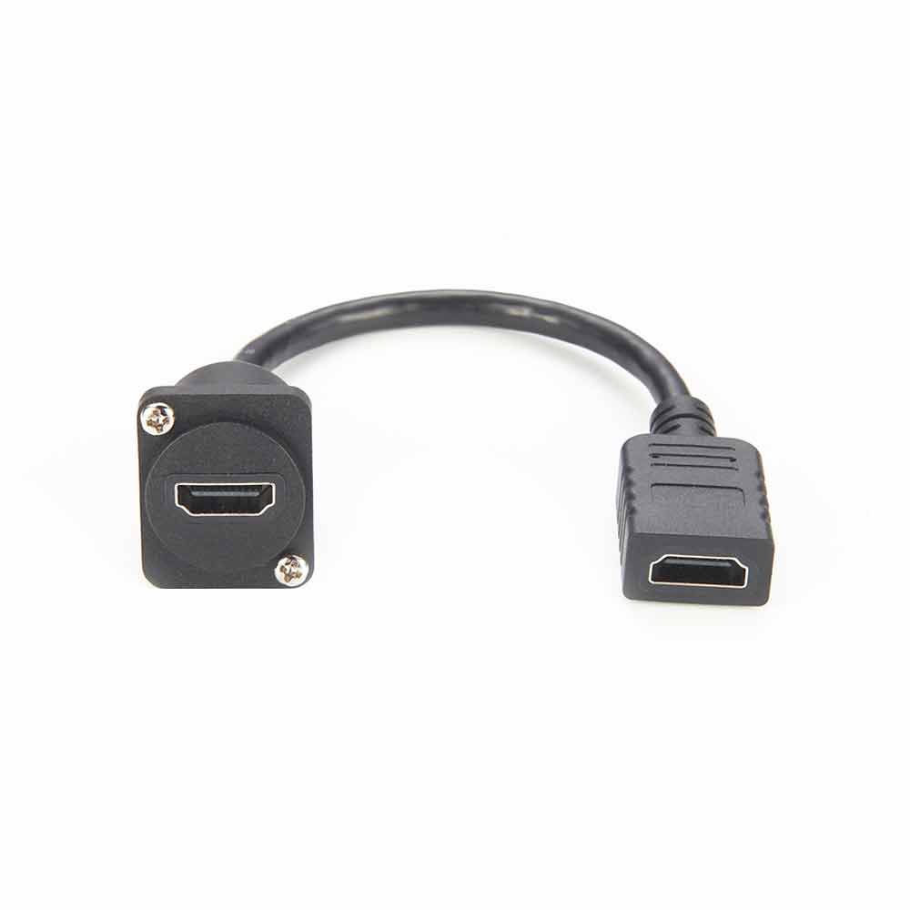 Elecbee D Type Screw Panel Mount HDMI Extension Cable Female to Female Chassis Flange Mount Coupler