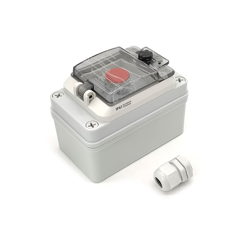 Elecbee Customizable Waterproof Push Button Switch Box - ABS Plastic Shell with Transparent Window, Screw Fixation