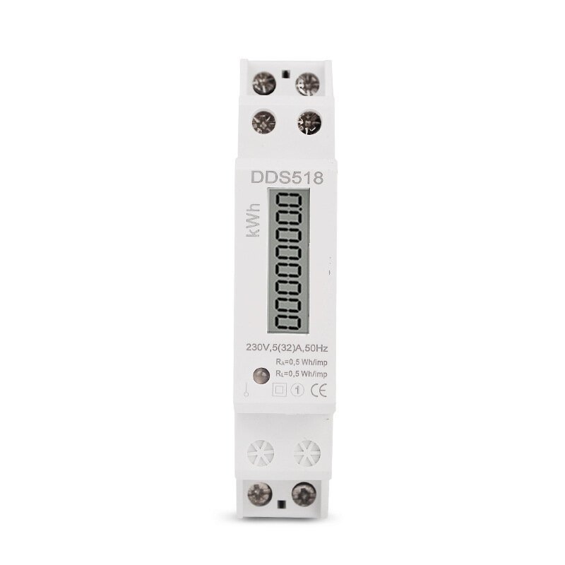 Elecbee DDS518 5-32A 230V Digital Single Phase Power Consumption Watt Energy Meter kWh Electric Din Rail Type Wattmeter