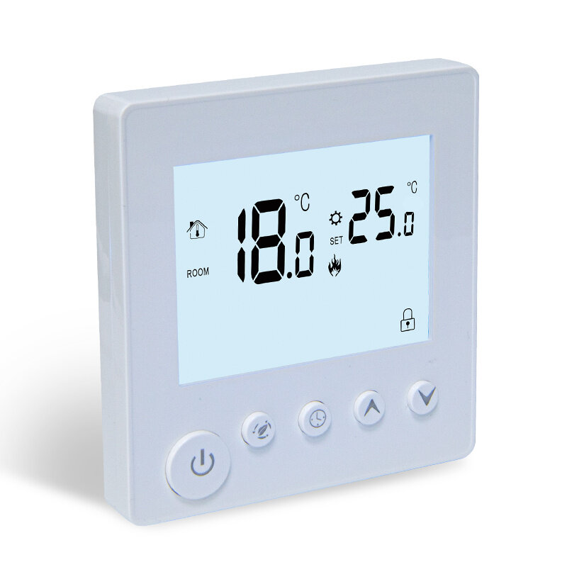 Elecbee KC01 Water Electric Floor Heating Wall-mounted Thermostat AC90V-240V High Power 3A 16A 25A Temperature Controller Digital LCD Display for Indoors House Room