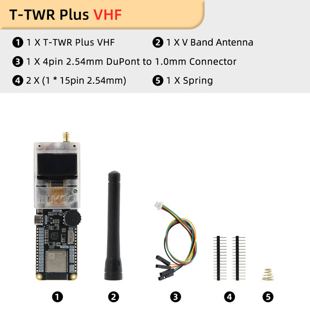 Elecbee T-TWR Plus VHF ESP32-S3 Walkie-Talkie Development Board OpenEdition Integrated WiFi Bluetooth GPS OLED SA868 TF Card Battery