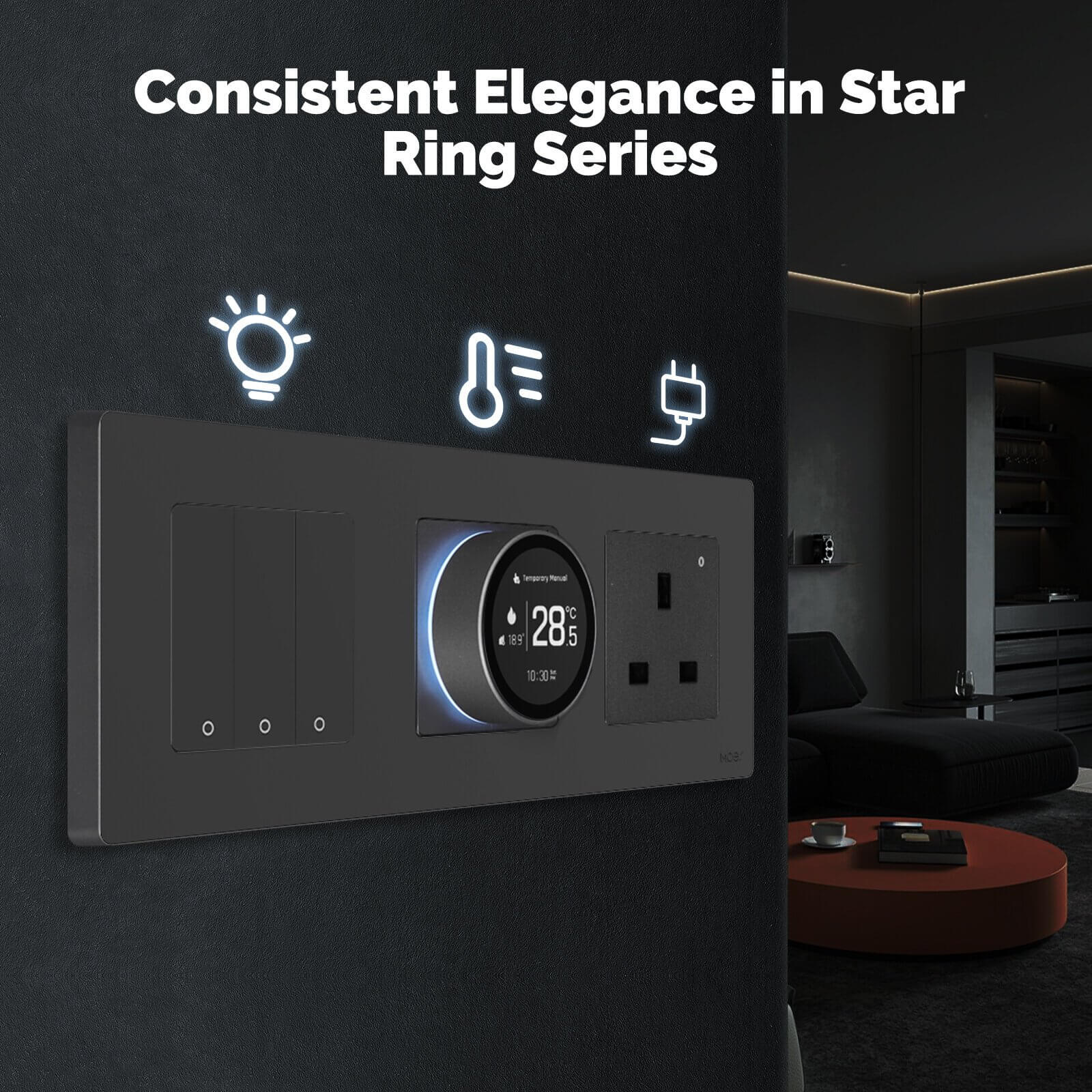 Elecbee Moes Tuya Zigbee3.0 Smart Knob Thermostat with LED Digital Display Water Heating/Electric Heating/Gas Boiler APP Remote Controller Weekly Programmable Voice Control Work with Alexa Google Home