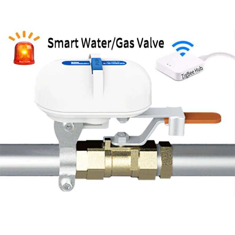 Elecbee MoesHouse Tuya Smart Home WiFi Zigbe Water Valve Faucet Garden Sprinkler Controller Timing Voice Control Gas Smart Valve Work with Alexa Google Assistant - WIFI